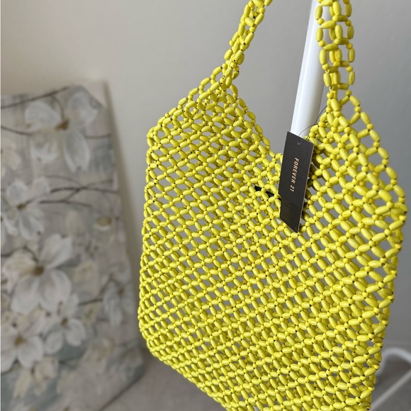 Forever 21 Handbags - Forever 21 Yellow Mesh Tote Bag
